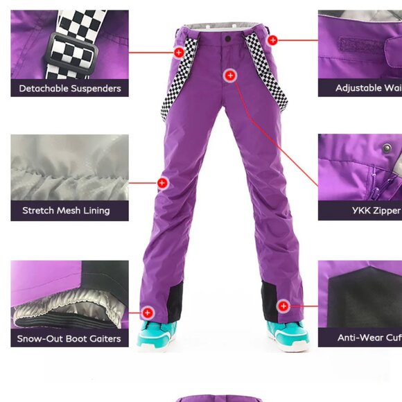 NWT SMN Women's Highland Bib Ski Pants in Black | Snow Wear - XS - Picture 3 of 7